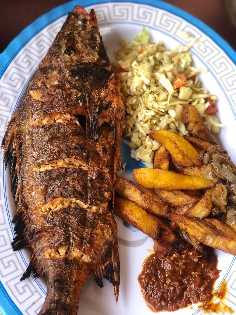 Poisson à la braise (XL) + Alloco